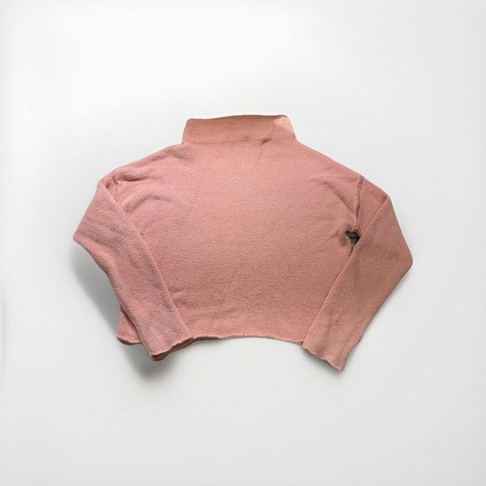 Free People Cropped Oversized Sweater Raw Edge Jumper M Medium Pink‎ Salmon